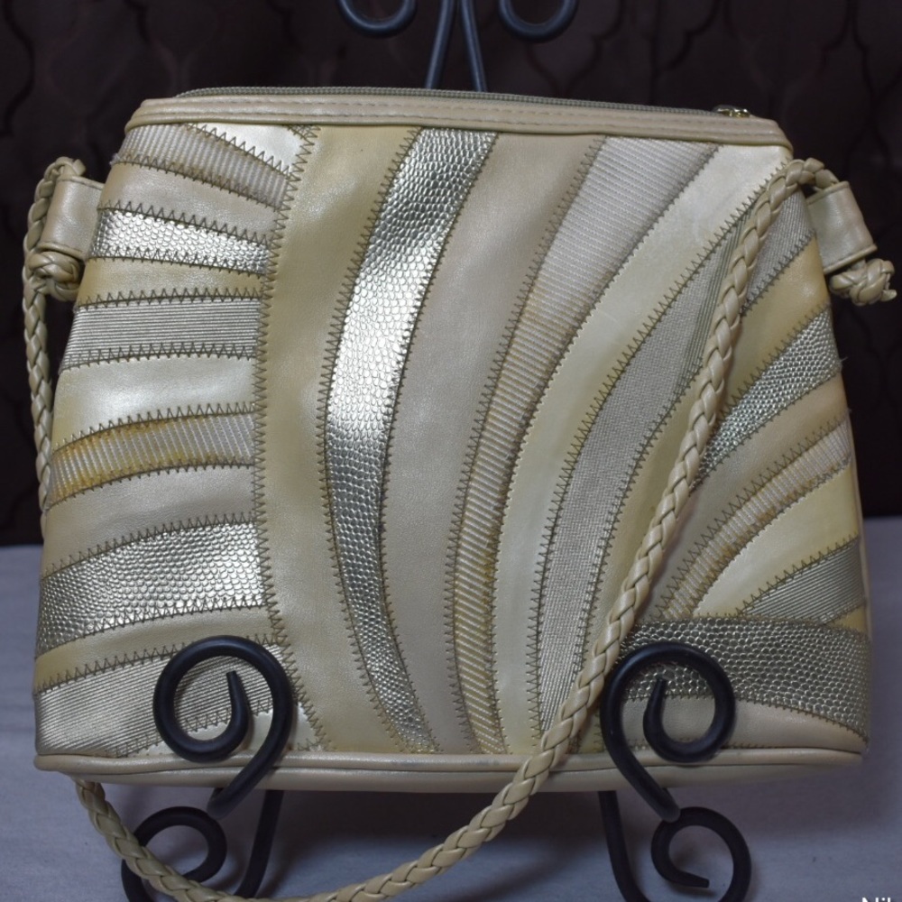 Vintage Tianni Gold and Tan Crossbody